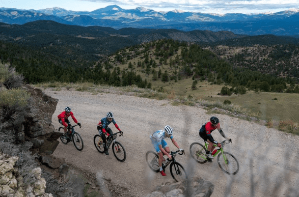 mountain bikers on gravel