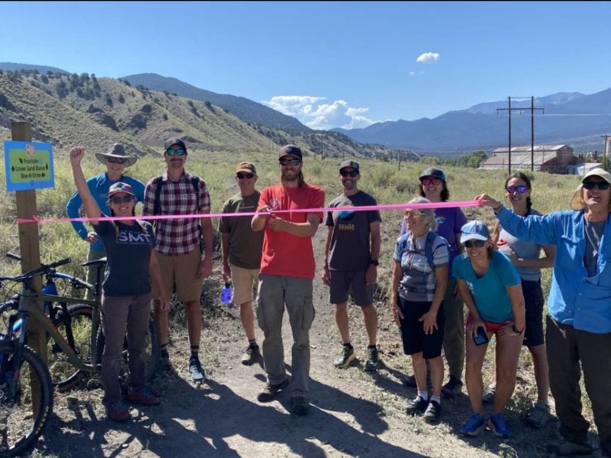 ribbon cutting ceremony at trail