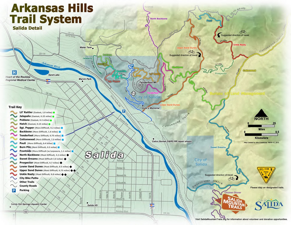 Ark Hills Spiral Drive Kiosk v1 - Salida Mountain Trails