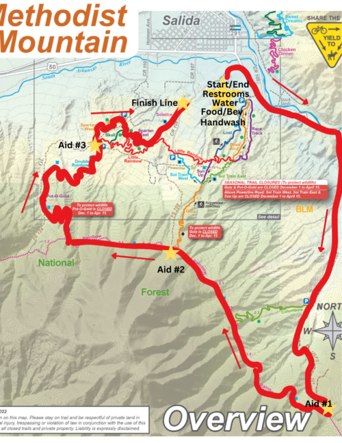 Banana Belt Map - Salida Mountain Trails