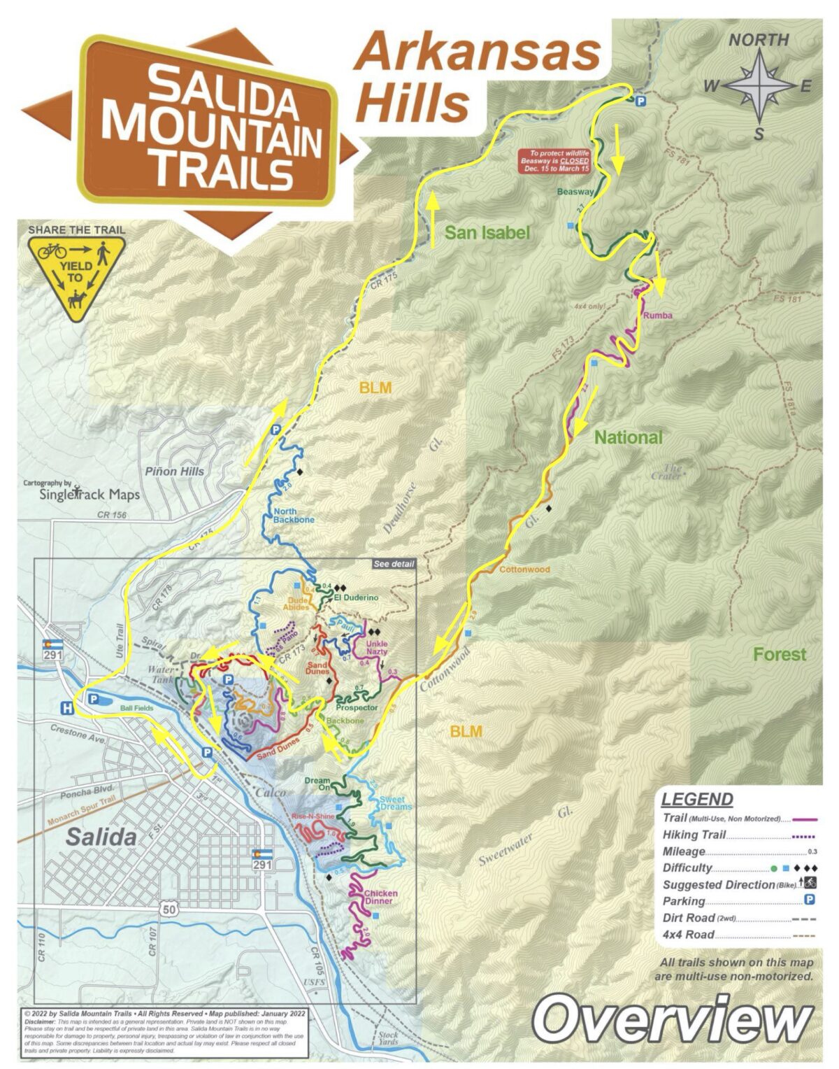 Cottonwood Banana Belt 2022 Map (1) (1) (1) - Salida Mountain Trails